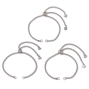 304 Stainless Steel Chain Bracelet Making, Stainless Steel Color, 10-1/8 inch(25.6~25.8cm)