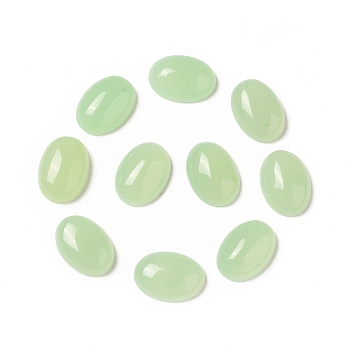 Natural Malaysia Jade Dyed Cabochons, Flat Back Oval, 18~18.5x13x5.5~6mm