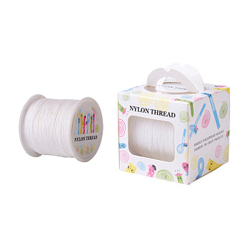Nylon Thread, White, 0.5mm, about 147.64yards/roll(135m/roll)