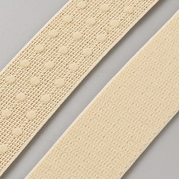 5 Yards Embroidery Flat Polyester Elastic Cord/Band, Webbing Garment Sewing Accessories, Blanched Almond, 28mm