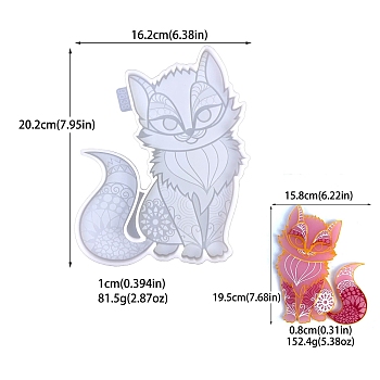 DIY Wall Decoration Silicone Molds, Resin Casting Molds, for UV Resin, Epoxy Resin Craft Making, White, Cat Shape, 162x202x10mm