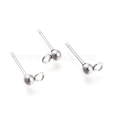 202 Stainless Steel Stud Earring Findings(STAS-I324-01P-6mm)-2