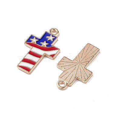 American Flag Style Alloy Enamel Pendants(ENAM-K067-30)-4