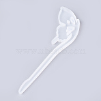 Hairpin DIY Silicone Molds, Resin Casting Molds, For UV Resin, Epoxy Resin Jewelry Making, Hair Stick Molds, White, 18.6x6.1x0.7cm(DIY-WH0072-16)