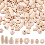 2 Bags Natural Unfinished Wood Beads Set, Wooden Large Hole Beads, Mix Shaped, Moccasin, 12~24x7.5~16x7.5~14mm, Hole: 3~4mm, 100g/bag(WOOD-PH0001-89)