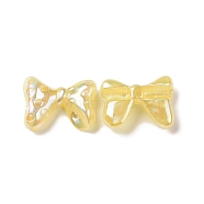 Opaque Acrylic Beads, AB Color Plated, Bowknot, Gold, 28.5x39x12mm, Hole: 3mm(OACR-A010-13B)