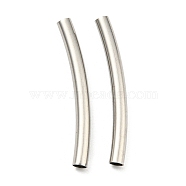 304 Stainless Steel Tube Beads, Curved Tube, Stainless Steel Color, 25x2.5mm, Hole: 2mm(STAS-B047-27H-P)