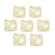 Transparent Resin Cabochons, Water Ripple Cabochons, Square, Champagne Yellow, 16x16x8.5~9mm(CRES-N031-004A-B05)