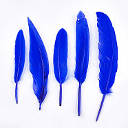 Goose Feather Costume Accessories, Dyed, Blue, 105~157x16~22mm, about 500pcs/bag(FIND-T037-01D)