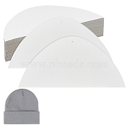 Paper Woolen Hat Liner Support, Half Round, White, 111x222x0.5mm, Hole: 2mm(DIY-WH0430-905)