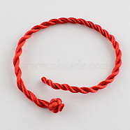 Braided Handmade Nylon Bracelet Cord, Red, 190~200x3mm(X-BJEW-R257-01)