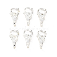 Tibetan Style Alloy Lobster Claw Clasps, Peacock, Cadmium Free & Lead Free, Silver, 25x11.5x7mm, Hole: 5mm(TIBE-T002-26S-RS)