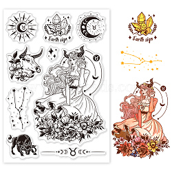 Custom PVC Plastic Clear Stamps, for DIY Scrapbooking, Photo Album Decorative, Cards Making, Taurus, 160x110x3mm(DIY-WH0448-0377)