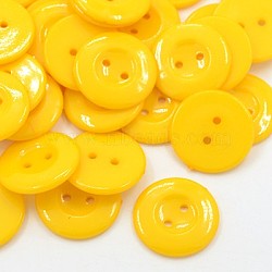 Acrylic Sewing Buttons for Costume Design, Plastic Shirt Buttons, 2-Hole, Dyed, Flat Round, Gold, 25x3mm, Hole: 2mm(BUTT-E087-C-05)