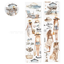 Travel Theme Waterproof PET Stickers Set, Decorative Stickers, for Water Bottles, Laptop, Luggage, Cup, Computer, Mobile Phone, Skateboard, Guitar Stickers, White, 58.5mm(DIY-Z030-02E)