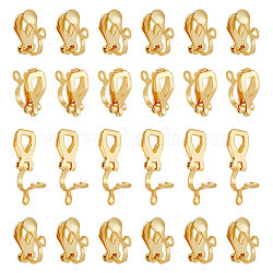 Unicraftale 30Pcs 304 Stainless Steel Clip-on Earring Findings, Golden, 12x6x9mm, Hole: 1.2mm(STAS-UN0044-05)