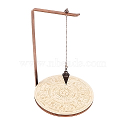 Wooden Crystal Display Shelf, Crystal Dowsing Pendulum Display Hanging Holder Stand, Wheat, 180x260mm(PW-WG63094-03)