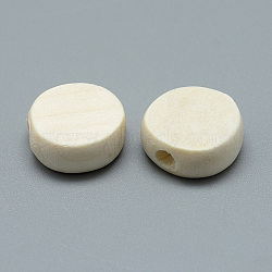 Unfinished Wood Beads, Natural Wooden Beads, Flat Round, Old Lace, 12.5x5.5mm, Hole: 2mm(X-WOOD-S036-05)
