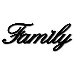 Laser Cut Basswood Wall Sculpture, for Home Decoration Kitchen Supplies, Word Family, Black, 120x300x5mm(WOOD-WH0123-043)