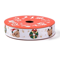 5 Yards Christmas Polyester Printed Grosgrain Ribbon, for Gift Wrapping, 1, 5/8 inch(16mm)(OCOR-A008-01D)