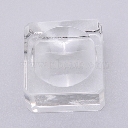 Glass Crystal Ball Stand, Square, Clear, 29x29x17.5mm(ODIS-WH0007-07B)