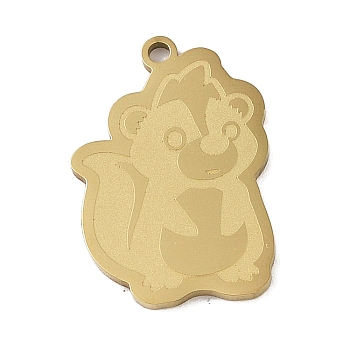 304 Stainless Steel Pendants, Skunk Charm, Golden, 24.5x16.5x1.5mm, Hole: 1mm