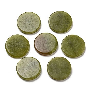 Natural TaiWan Jade Cabochons, Flat Round, 17.5~18x2.5~3mm