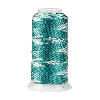Segment Dyed Round Polyester Sewing Thread, for Hand & Machine Sewing, Tassel Embroidery, Light Green, 3-Ply 0.2mm, about 1000m/roll