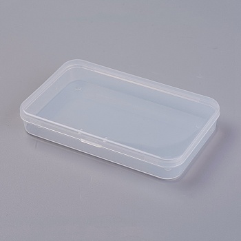 Plastic Bead Containers, Rectangle, Clear, 13.1x7.8x2.05cm, Inner Diameter: 12.5x7.5cm