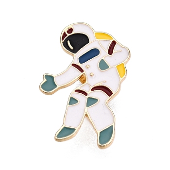 Spaceman Enamel Pins, Alloy Brooches for Backpack Clothes, Golden, 32x20mm