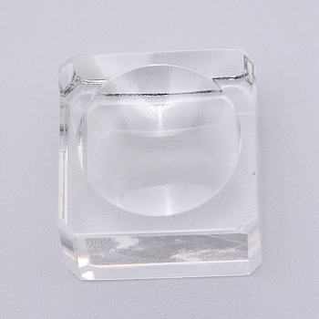 Glass Crystal Ball Stand, Square, Clear, 29x29x17.5mm