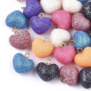 19mm Mixed Color Heart Acrylic Pendants