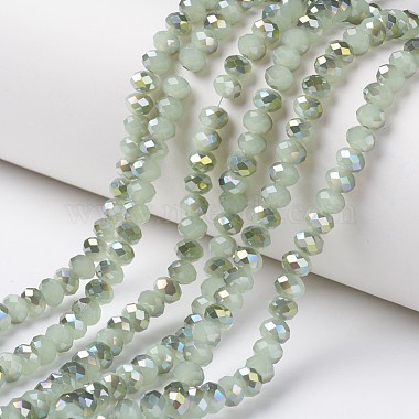 6mm YellowGreen Rondelle Glass Beads
