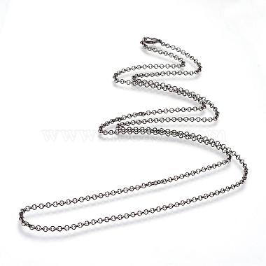 Iron Rolo Chains Necklace Making(MAK-R015-45cm-B)-2