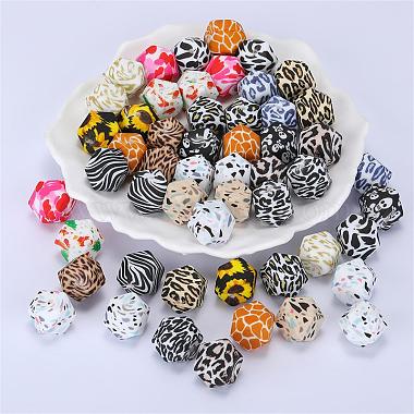 Colorful Pattern Printed Silicone Beads(SI-JX0022A-08)-5