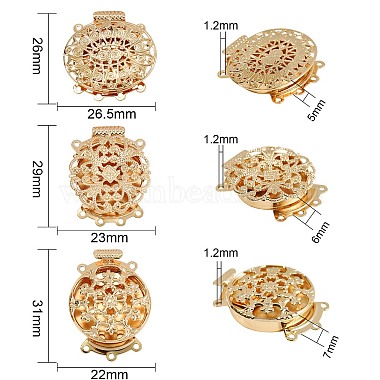 12セット6スタイルの真鍮製ボックスクラスプ(KK-SZ0001-50)-2