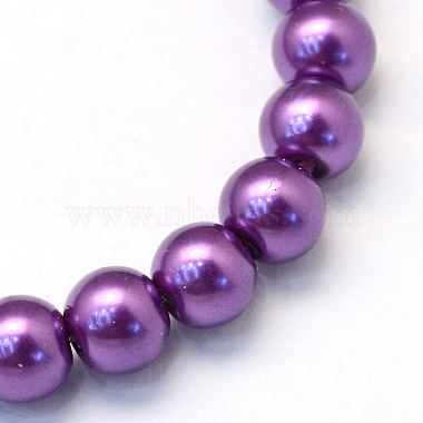 Baking Painted Pearlized Glass Pearl Round Bead Strands(HY-Q003-6mm-37)-2