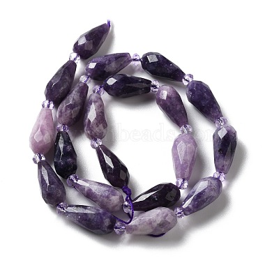 Натуральный лепидолит / пурпурный слюдяный камень бисер пряди(G-B028-A06)-3