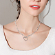 2Pcs 2 Colors Alloy Heart Pendant Necklace with Thorn Chains for Women(NJEW-AN0001-68)-5