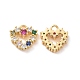 Heart Brass Micro Pave Colorful Cubic Zirconia Charms(KK-G435-15G)-1