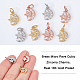 Nbeads 12Pcs 3 Colors  Brass Micro Pave Cubic Zirconia Charms(ZIRC-NB0001-81)-3