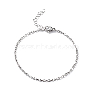 304 Stainless Steel Cable Chain Bracelet for Men Women, Stainless Steel Color, 6-3/4 inch(17.2cm)(STAS-B039-04P)