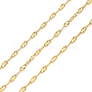 304 Stainless Steel Link Chains, Soldered, with Spool, Real 18K Gold Plated, 4x1.5x0.5mm, 10m/roll(CHS-C009-24G)