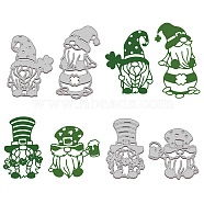 4Pcs 4 Styles Saint Patrick's Day Carbon Steel Cutting Dies Stencils, for DIY Scrapbooking, Photo Album, Decorative Embossing Paper Card, Stainless Steel Color, Shamrock, Gnome Pattern, 7~11x5.9~77x0.08cm, 1pc/style(DIY-WH0309-739)