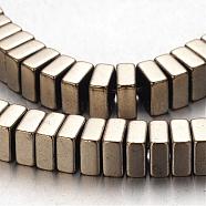 Electroplate Non-magnetic Synthetic Hematite Bead Strands, Square Heishi Beads, Antique Bronze Plated, 6x6x3mm, Hole: 1mm, about 136pcs/strand, 15.7 inch(G-F300-20A-06)