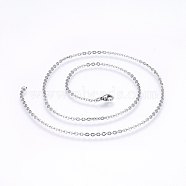 304 Stainless Steel Cable Chains Necklaces, with Lobster Claw Clasps, Stainless Steel Color, 17.7 inch(45cm), 2.3mm(NJEW-F226-04P-08)