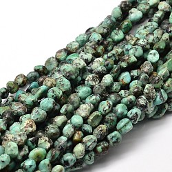 Natural African Turquoise(Jasper) Nuggets Beads Strands, Tumbled Stone, 5~10x6~7x3~7mm, hole: 1mm, about 14.9 inch~15.7 inch(G-J335-43)