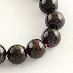 Natural Garnet Gemstone Bead Strands, Round, 9~10mm, Hole: 1mm, about 38pcs/strand, 14.9 inch(X-G-R263-10mm)