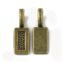 Alloy Glue-on Flat Pad Bails, Rectangle Pendant Bails, Antique Bronze, 20.5x7x1~6mm, Hole: 6x4mm(PALLOY-K005-05AB)