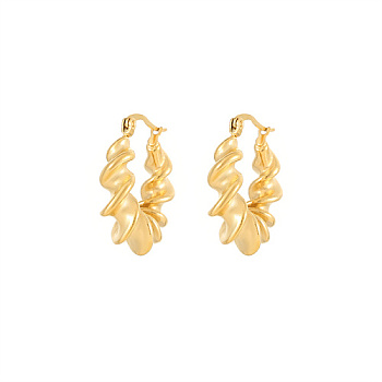 304 Stainless Steel Hoop Earrings for Women, Golden, no size